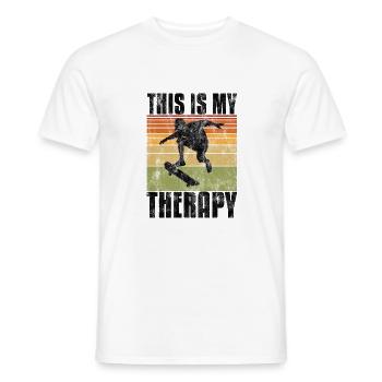 This is My therapy Skateboard Skateboarder Skate - Men's T-Shirt - white - Front - AI Model Male 178 dark (178cm)