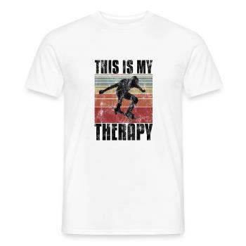 This is My therapy Skateboard Skateboarder Skate - Men's T-Shirt - white - Front - AI Model Male 178 dark (178cm)