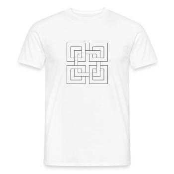 Illusion d’optique de cinq carrés entrelacés - T-shirt homme - blanc - Devant - AI Model Male 178 dark (178cm)