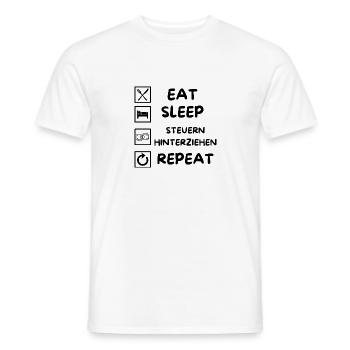 EAT SLEEP REPEAT - Männer T-Shirt - Weiß - Vorne - AI Model Male 178 dark (178cm)