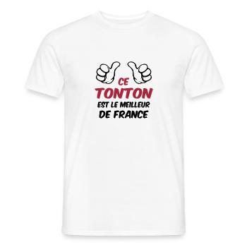 Tonton / Tata / Parrain / Marraine / Tante / Oncle - T-shirt homme - blanc - Devant - AI Model Male 178 dark (178cm)
