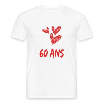 ANNIVERSARY. HAPPY BIRTHDAY. HAPPY BIRTHDAY. - Men's T-Shirt - white - Front - AI Model Male 178 dark (178cm)
