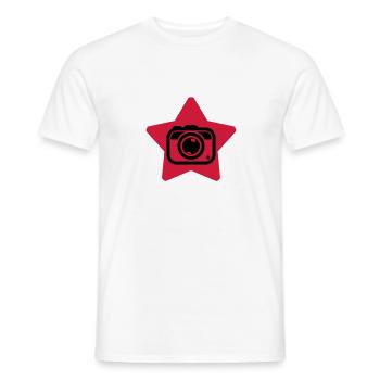 Photographer Photo Fotograf Photographe - Men's T-Shirt - white - Front - AI Model Male 178 dark (178cm)