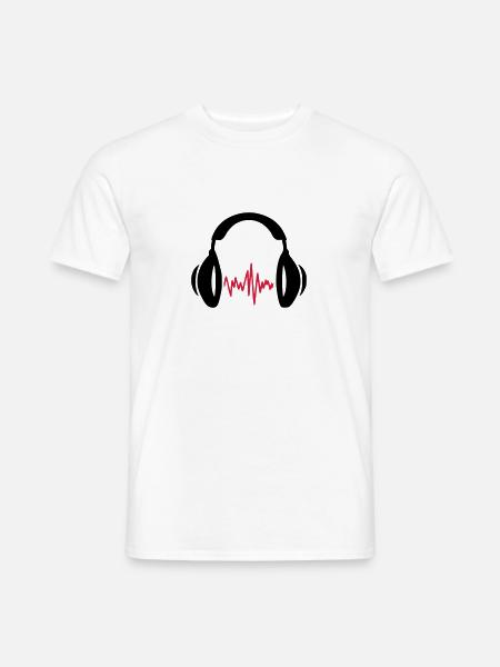 Kopfhörer Headphone Musik Dj Sound Karaoke - Männer T-Shirt - Weiß