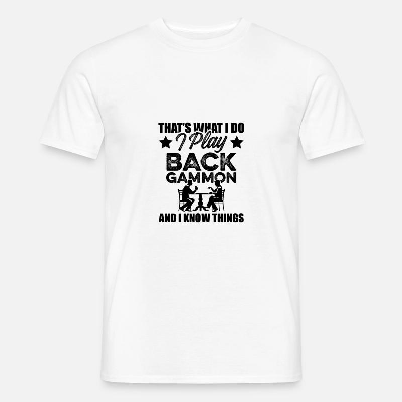 spiel backgammon - Männer T-Shirt - Weiß