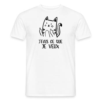 je fais ce que je veux - T-shirt homme - blanc - Devant - AI Model Male 178 dark (178cm)