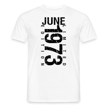 Anniversaire Juin 1973 Juin né en June 1973 - T-shirt homme - blanc - Devant - AI Model Male 178 dark (178cm)
