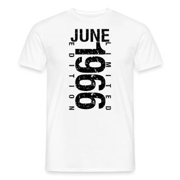 Birthday June 1966 June born in June 1966 - Men's T-Shirt - white - Front - AI Model Male 178 dark (178cm)