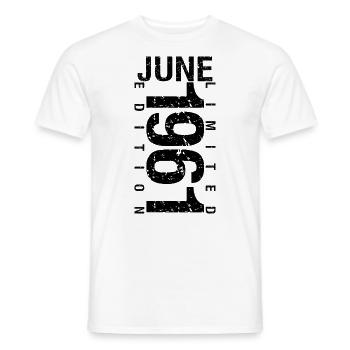 Anniversaire Juin 1961 Juin né en June 1961 - T-shirt homme - blanc - Devant - AI Model Male 178 dark (178cm)