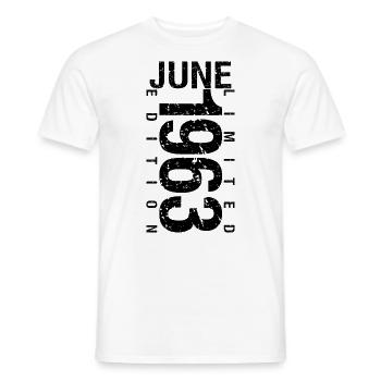 Birthday June 1963 June born in June 1963 - Men's T-Shirt - white - Front - AI Model Male 178 dark (178cm)
