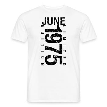 Birthday June 1975 June born in June 1975 - Men's T-Shirt - white - Front - AI Model Male 178 dark (178cm)