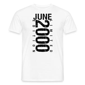 Birthday June 2000 June born in June 2000 - Men's T-Shirt - white - Front - AI Model Male 178 dark (178cm)