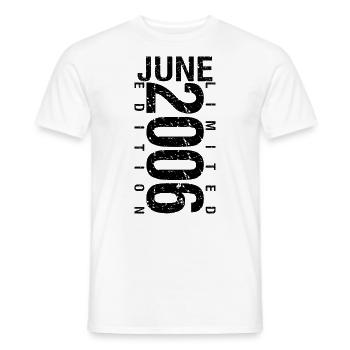 Anniversaire Juin 2006 Juin né en June 2006 - T-shirt homme - blanc - Devant - AI Model Male 178 dark (178cm)