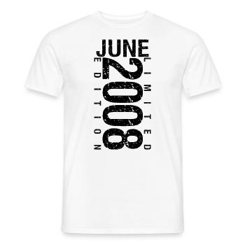 Anniversaire Juin 2008 Juin né en June 2008 - T-shirt homme - blanc - Devant - AI Model Male 178 dark (178cm)