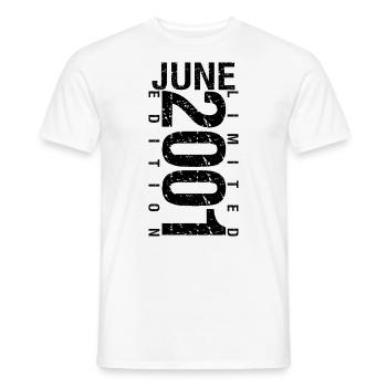 Anniversaire Juin 2001 Juin né en June 2001 - T-shirt homme - blanc - Devant - AI Model Male 178 dark (178cm)