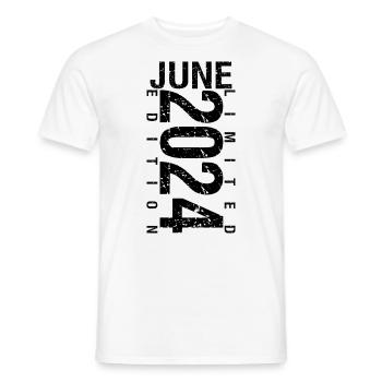 Birthday June 2024 June born in June 2024 - Men's T-Shirt - white - Front - AI Model Male 178 dark (178cm)