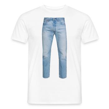 WTF! Jeans Broek Hemd: Ich hemme nur meine Hose - Männer T-Shirt - Weiß - Vorne - AI Model Male 178 dark (178cm)