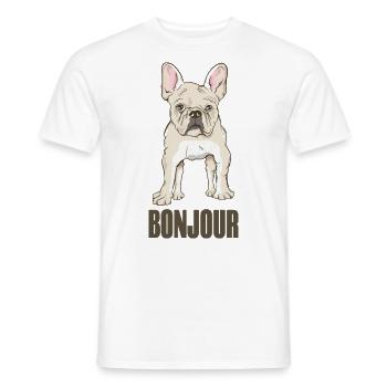 Bonjour - Männer T-Shirt - Weiß - Vorne - AI Model Male 178 dark (178cm)