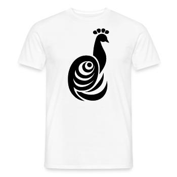 Petit paon - T-shirt homme - blanc - Devant - AI Model Male 178 dark (178cm)
