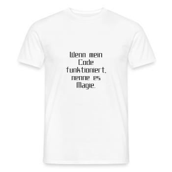 Wenn mein Code funktioniert nenne es Magie Black - Männer T-Shirt - Weiß - Vorne - AI Model Male 178 dark (178cm)