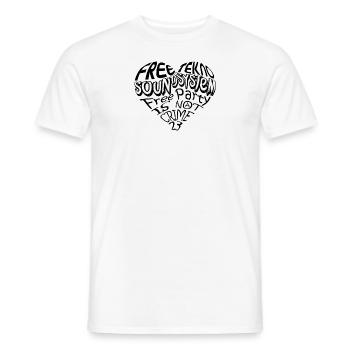 LOVE FREE TEKNO 23 - Men's T-Shirt - white - Front - AI Model Male 178 dark (178cm)