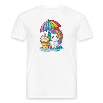 Einhorn-Träume - Regenbogenfarben zum Verlieben - Männer T-Shirt - Weiß - Vorne - AI Model Male 178 dark (178cm)