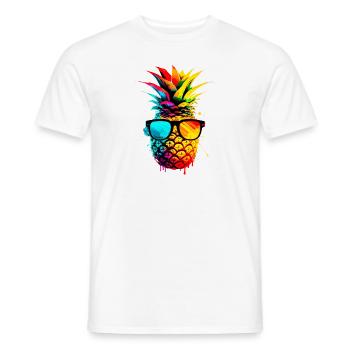Colorful funky pineapple - Men's T-Shirt - white - Front - AI Model Male 178 dark (178cm)