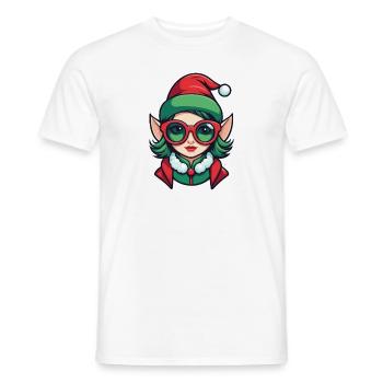 Elf Christmas Drawing - Men's T-Shirt - white - Front - AI Model Male 178 dark (178cm)