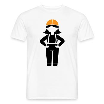 Ouvrière du bâtiment Femme - T-shirt homme - blanc - Devant - AI Model Male 178 dark (178cm)