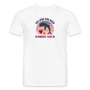Ich Liebe Das Meer Urlaub An Der Nordsee 2025 - Männer T-Shirt - Weiß - Vorne - AI Model Male 178 dark (178cm)