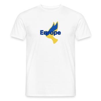 Europe Ukraine Dove of Peace Peace Support War - Men's T-Shirt - white - Front - AI Model Male 178 dark (178cm)