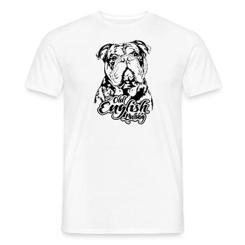 OLD ENGLISH BULLDOG Portrait Hunde OEB Wilsigns - Männer T-Shirt - Weiß - Vorne - AI Model Male 178 dark (178cm)