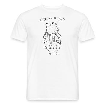 Capybara Winter Minimalist - Men's T-Shirt - white - Front - AI Model Male 178 dark (178cm)