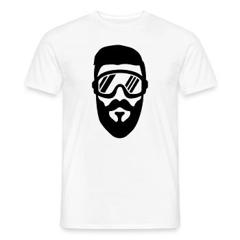 ski goggles beard - Men's T-Shirt - white - Front - AI Model Male 178 dark (178cm)