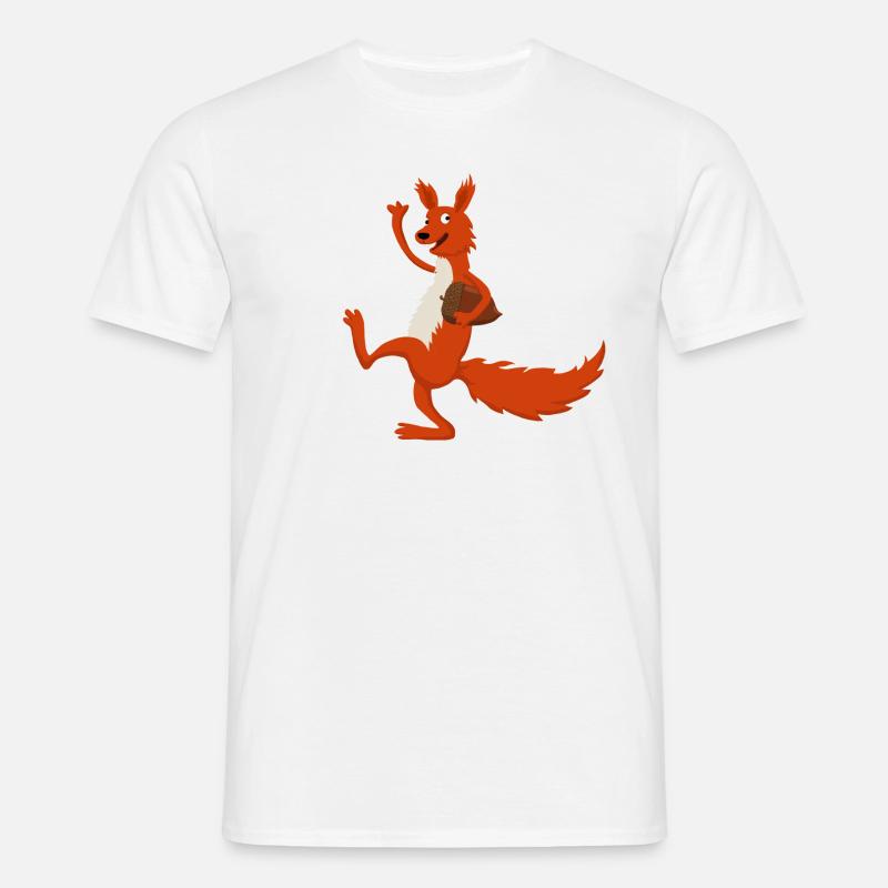 Eichhörnchen mit Eichel - Männer T-Shirt - Weiß