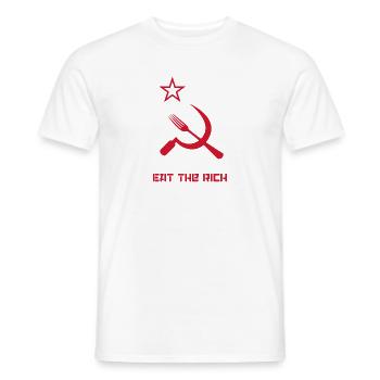 Eat The Rich 2 - Men's T-Shirt - white - Front - AI Model Male 178 dark (178cm)