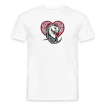 Coeur Tribal Hermine de Bretagne - T-shirt homme - blanc - Devant - AI Model Male 178 dark (178cm)