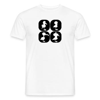 Découvrez cette fantastique chemise avec des mouettes amicales - T-shirt homme - blanc - Devant - AI Model Male 178 dark (178cm)