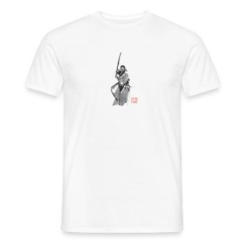 Samurai bewaffnet - Männer T-Shirt - Weiß - Vorne - AI Model Male 178 dark (178cm)