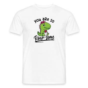 Du bist großartig - Wortspiel Dino Roarsome Spuch - Männer T-Shirt - Weiß - Vorne - AI Model Male 178 dark (178cm)