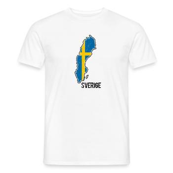 Schweden Flagge Umriss Souvenir - Männer T-Shirt - Weiß - Vorne - AI Model Male 178 dark (178cm)