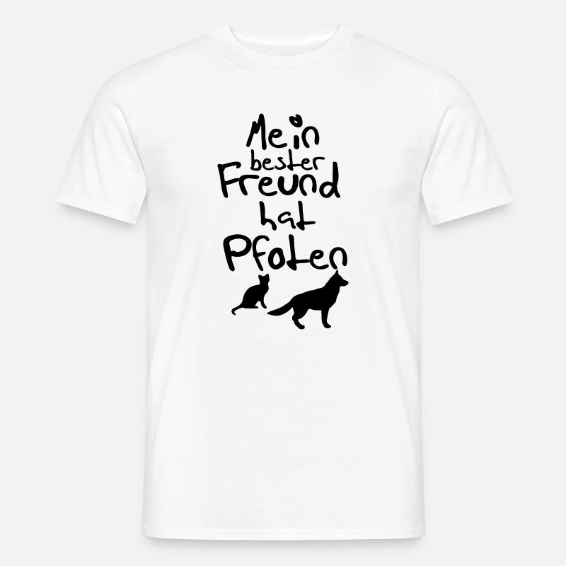 Bester Freund mit Pfoten Geschenk - Männer T-Shirt - Weiß