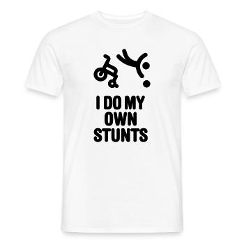 I do my own stunts lustige Rollstuhlbasketball - Männer T-Shirt - Weiß - Vorne - AI Model Male 178 dark (178cm)