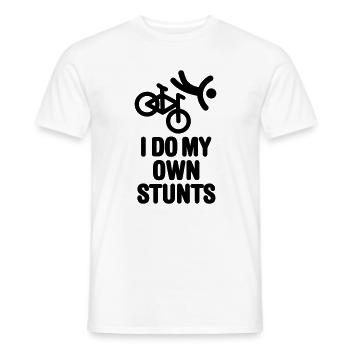 I do my own stunts mountain bike MTB ATB biking - Männer T-Shirt - Weiß - Vorne - AI Model Male 178 dark (178cm)