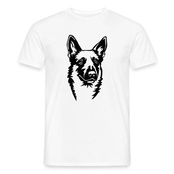 La tête de Malinoi - T-shirt homme - blanc - Devant - AI Model Male 178 dark (178cm)
