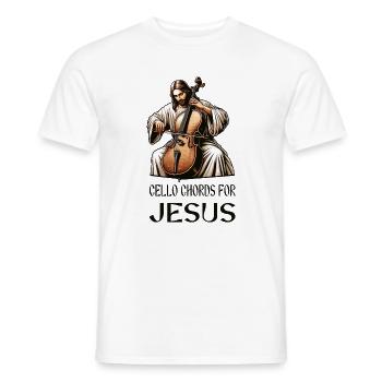 Accords de violoncelle pour Jesus Christian God - T-shirt homme - blanc - Devant - AI Model Male 178 dark (178cm)
