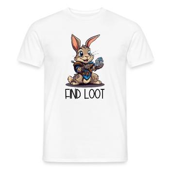 I Find Loot – Knight Bunny Cartoon - Men's T-Shirt - white - Front - AI Model Male 178 dark (178cm)