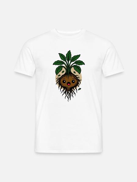 Alraune Wurzel Pflanze süßes Halloween Motiv - Männer T-Shirt - Weiß
