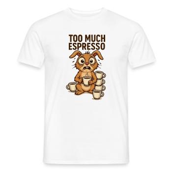 Too Much Espresso Bunny Animals Design Breakfast - Men's T-Shirt - white - Front - AI Model Male 178 dark (178cm)