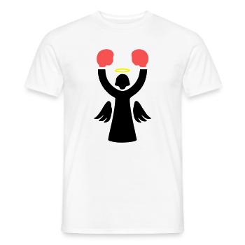 boxer engel piktogramm lustig - Männer T-Shirt - Weiß - Vorne - AI Model Male 178 dark (178cm)
